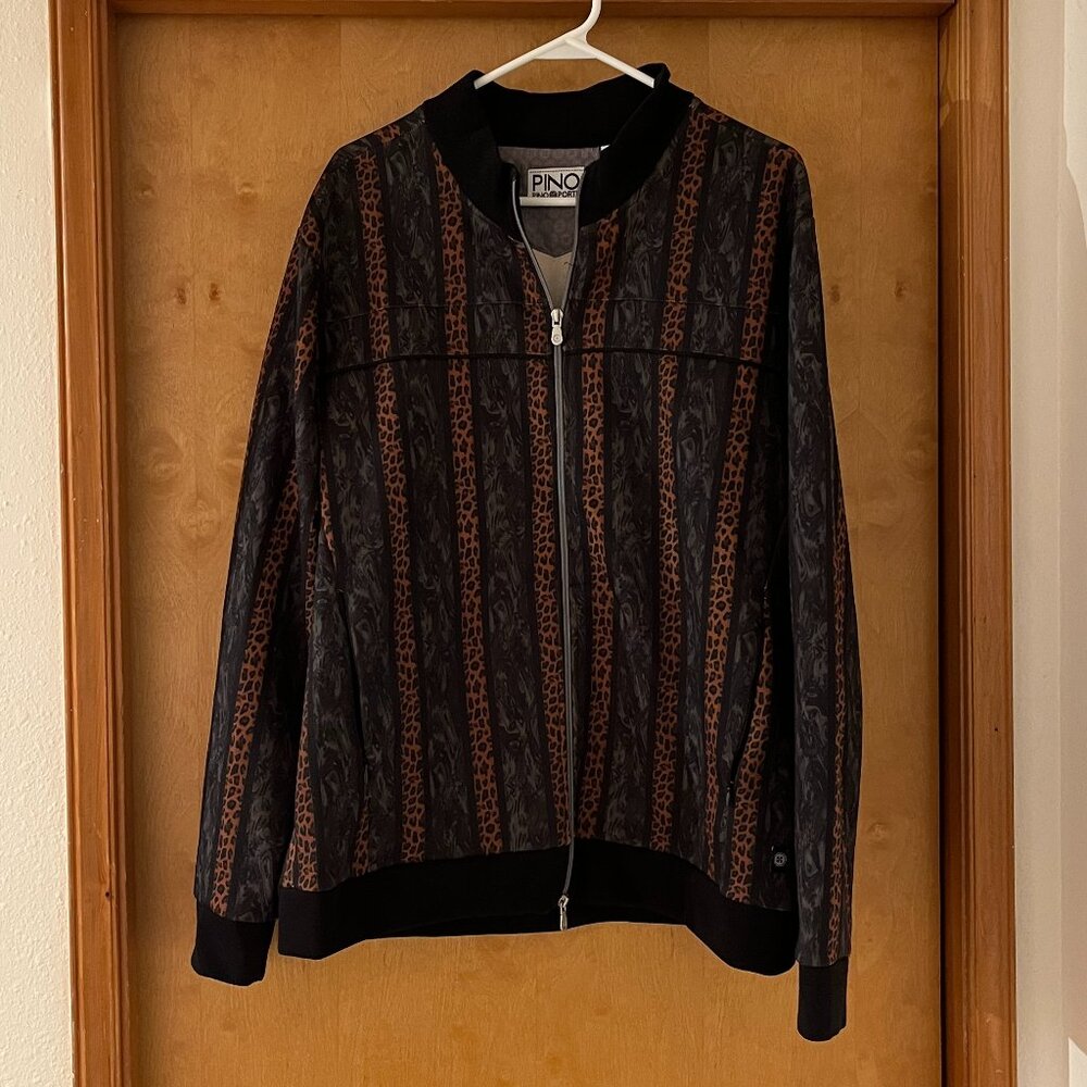 Pino Porte Leopard Stripe Full-zip Bomber Jacket (Men's XL)